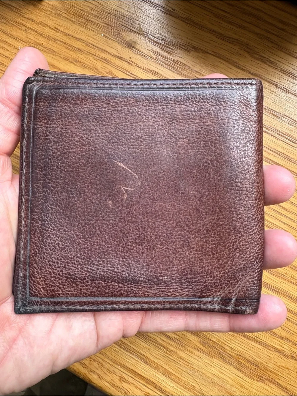 Brown Leather Men's Bi-Fold Wallet beautifully aged